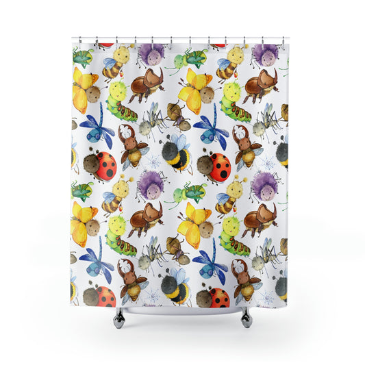 Ladybugs, Bees and Dragonflies Shower Curtains
