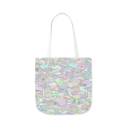 Pastel Mushrooms Polyester Canvas Tote Bag