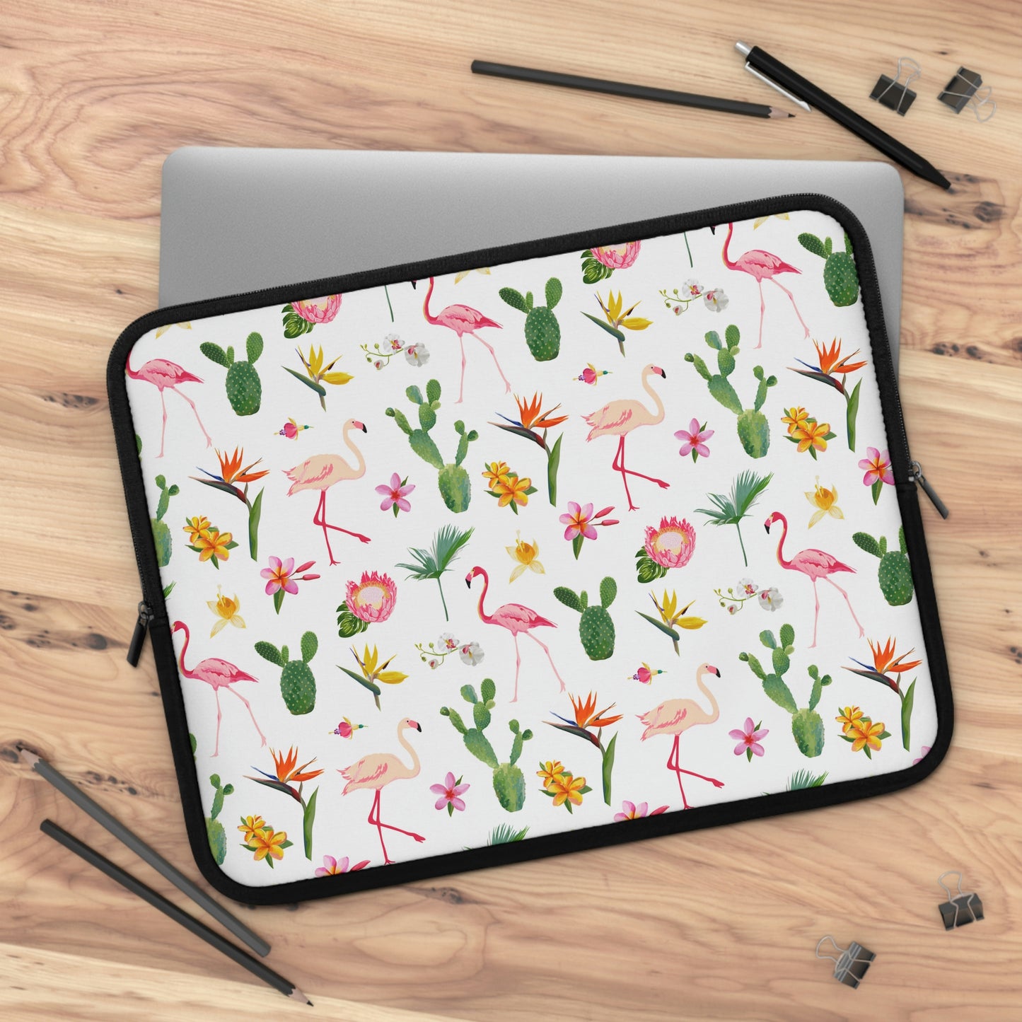 Cactus and Flamingos Laptop Sleeve
