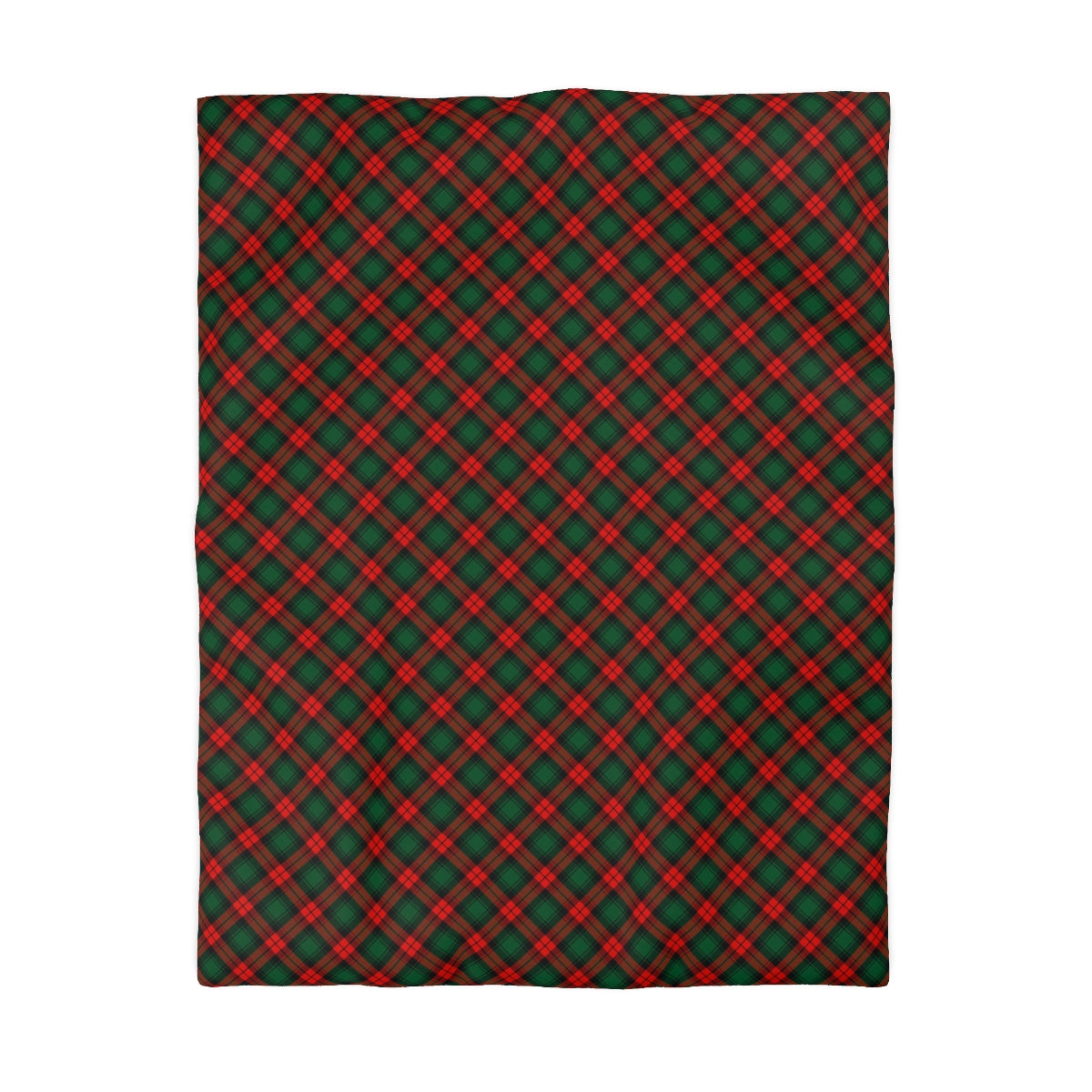 Red and Green Tartan Plaid Microfiber Duvet Cover