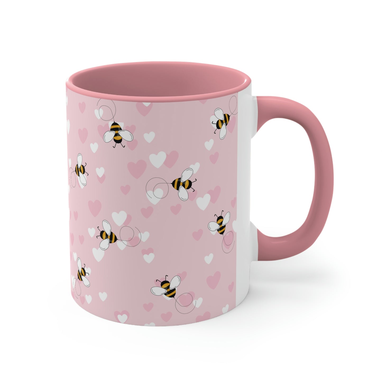 Honey Bee Hearts Accent Coffee Mug, 11oz