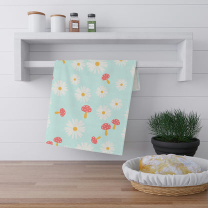 Daisies and Mushrooms Kitchen Towel
