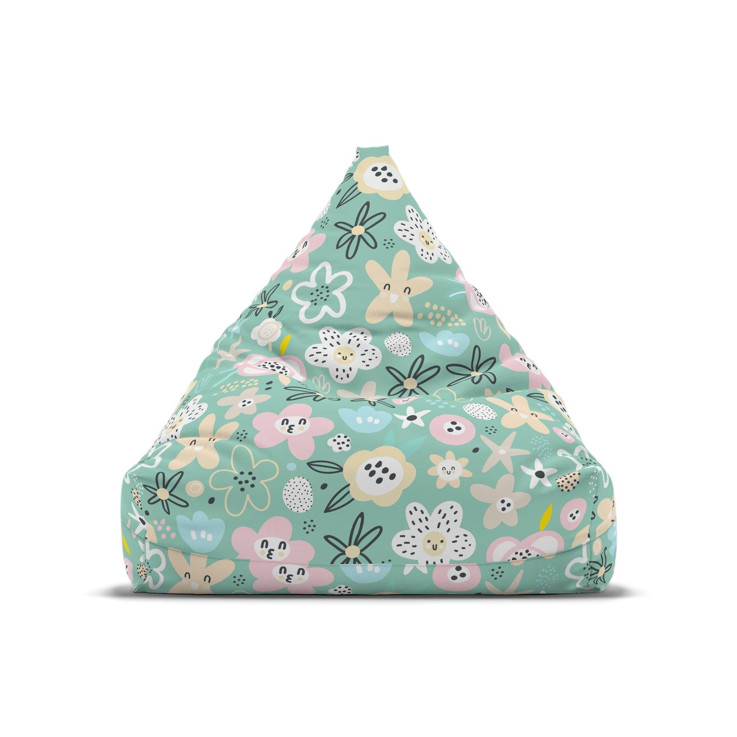 Abstract Flowers Bean Bag Chair Cover