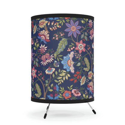 Jacobean Flowers Tripod Lamp with High-Res Printed Shade, US\CA plug