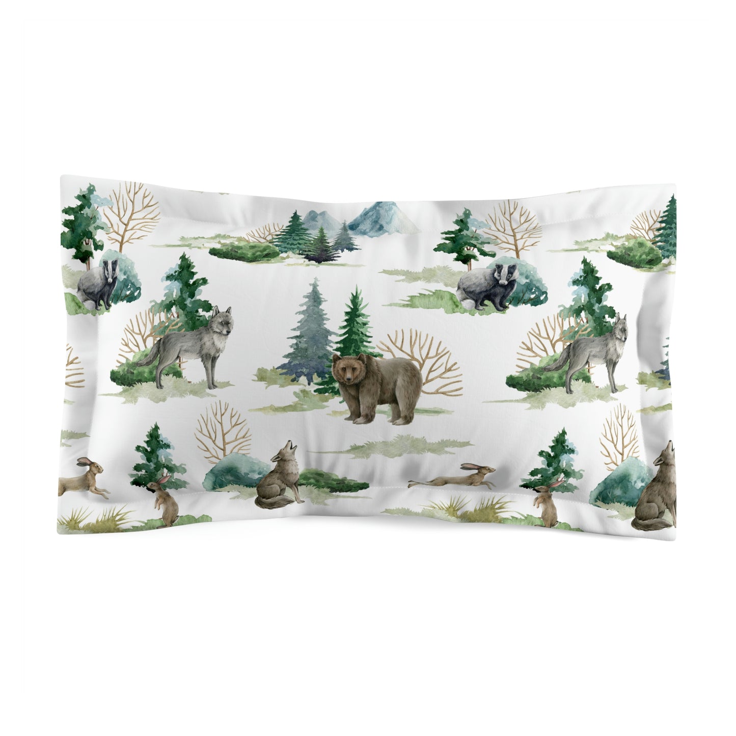 Wild Forest Animals Microfiber Pillow Sham