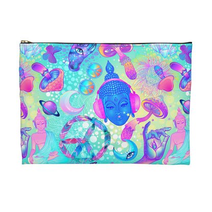 Buddha and Mushrooms Accessory Pouch