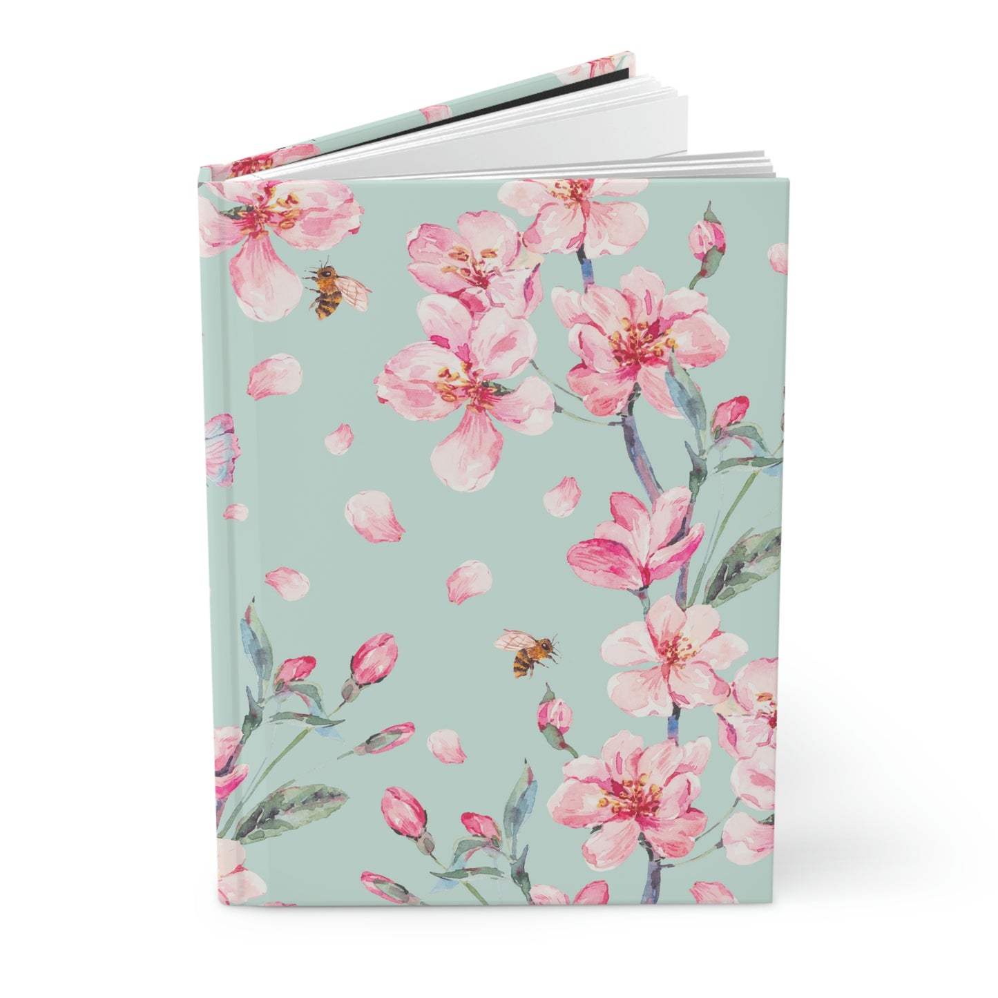Cherry Blossoms and Honey Bees Hardcover Journal Matte