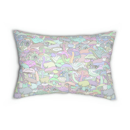 Pastel Mushrooms Spun Polyester Lumbar Pillow