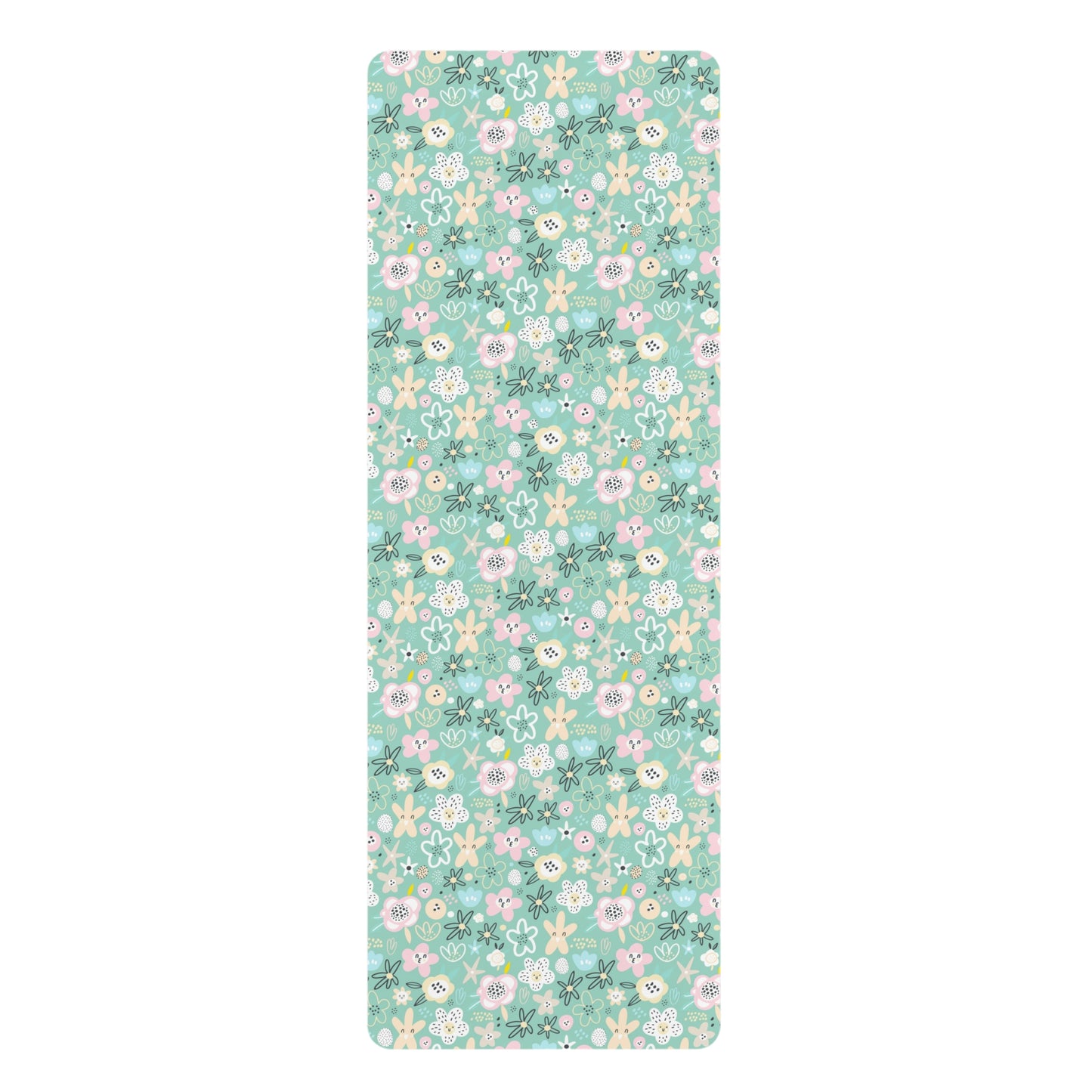 Abstract Flowers Rubber Yoga Mat