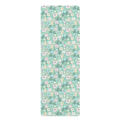 Abstract Flowers Rubber Yoga Mat