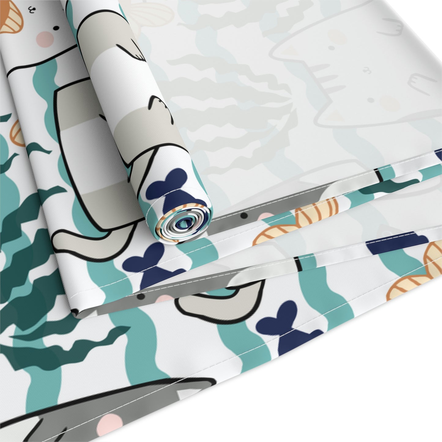 Kawaii Cats and Fishes Table Runner (Cotton, Poly)