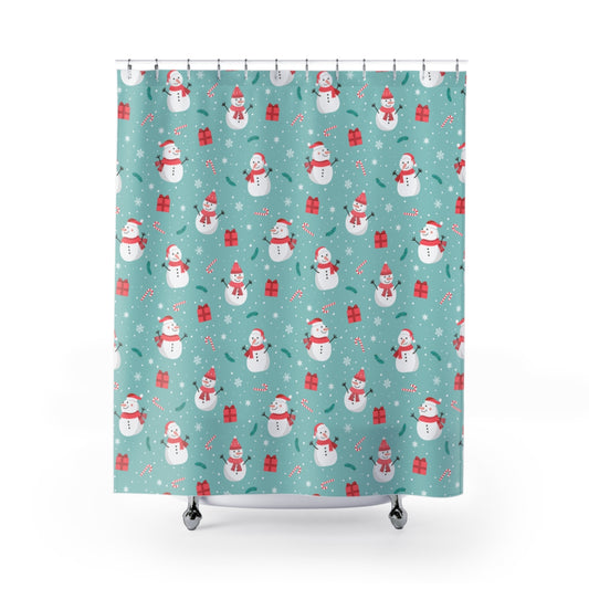 Snowmen and Presents Shower Curtain
