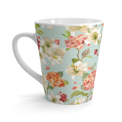 Autumn Hortensia and Lily Flowers Latte Mug