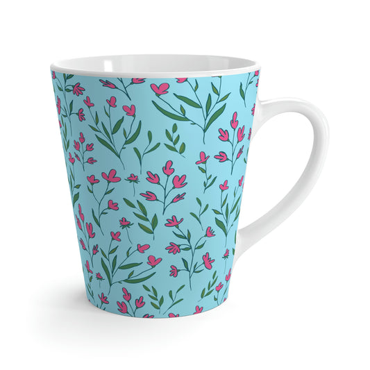 Bright Pink Flowers Latte Mug