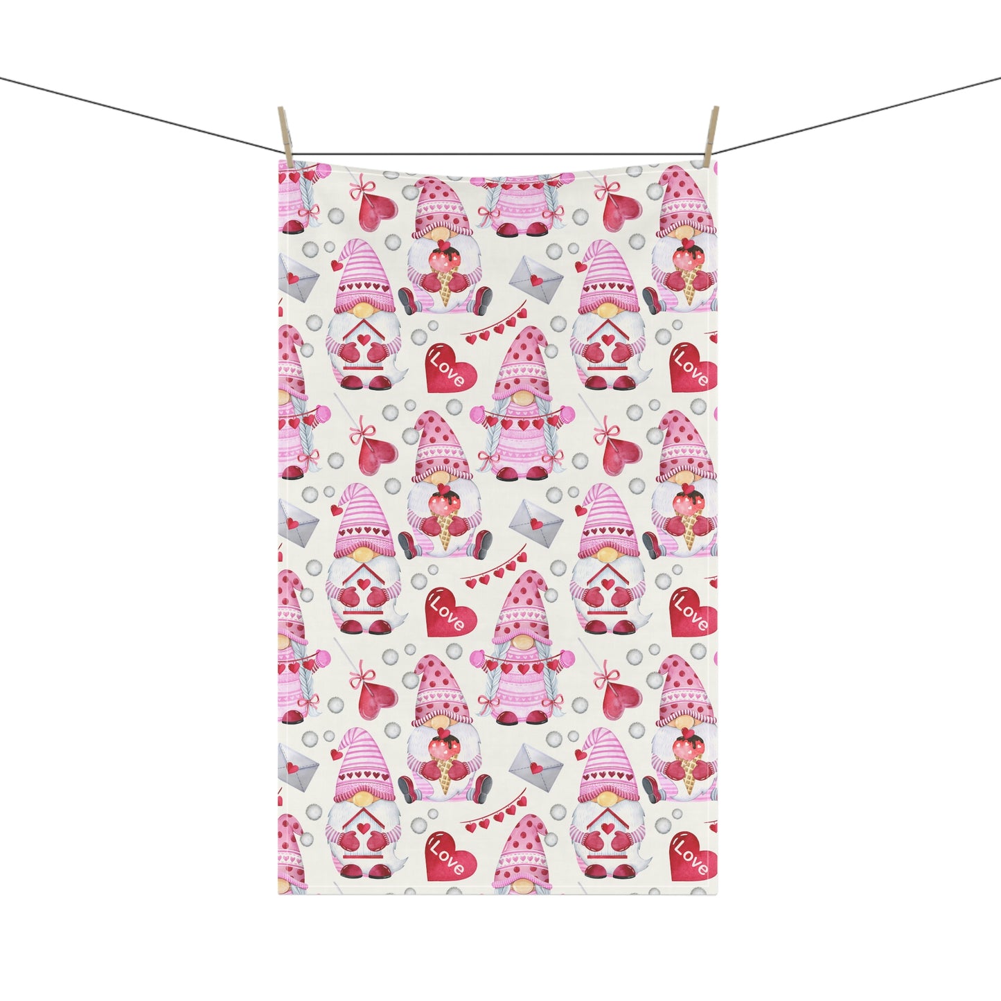 Gnomes and Hearts Kitchen Towel