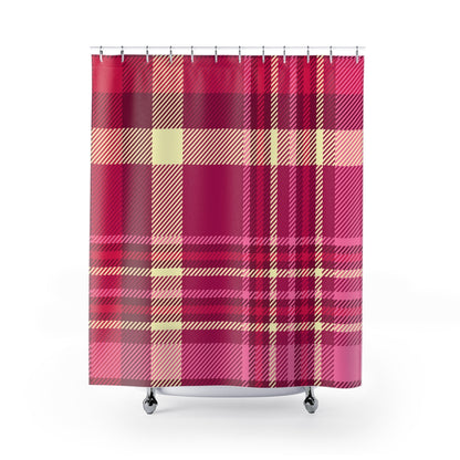 Pink and Purple Plaid Shower Curtains