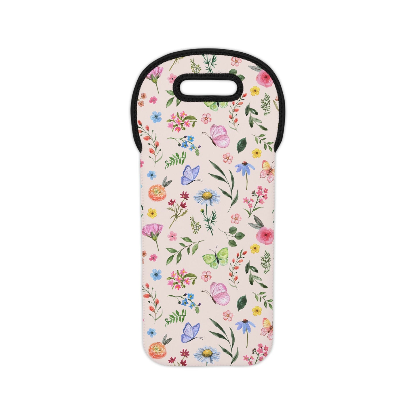 Spring Daisies and Butterflies Wine Tote Bag