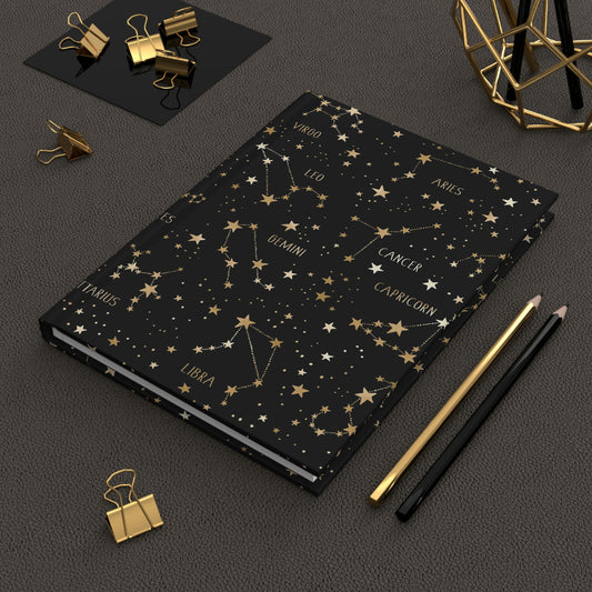 Stars and Zodiac Signs Hardcover Journal Matte
