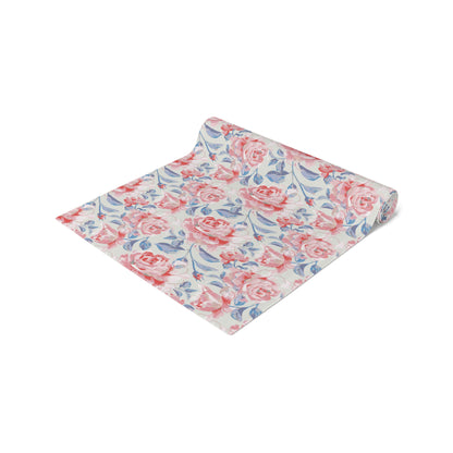 Pink Roses Table Runner (Cotton, Poly)