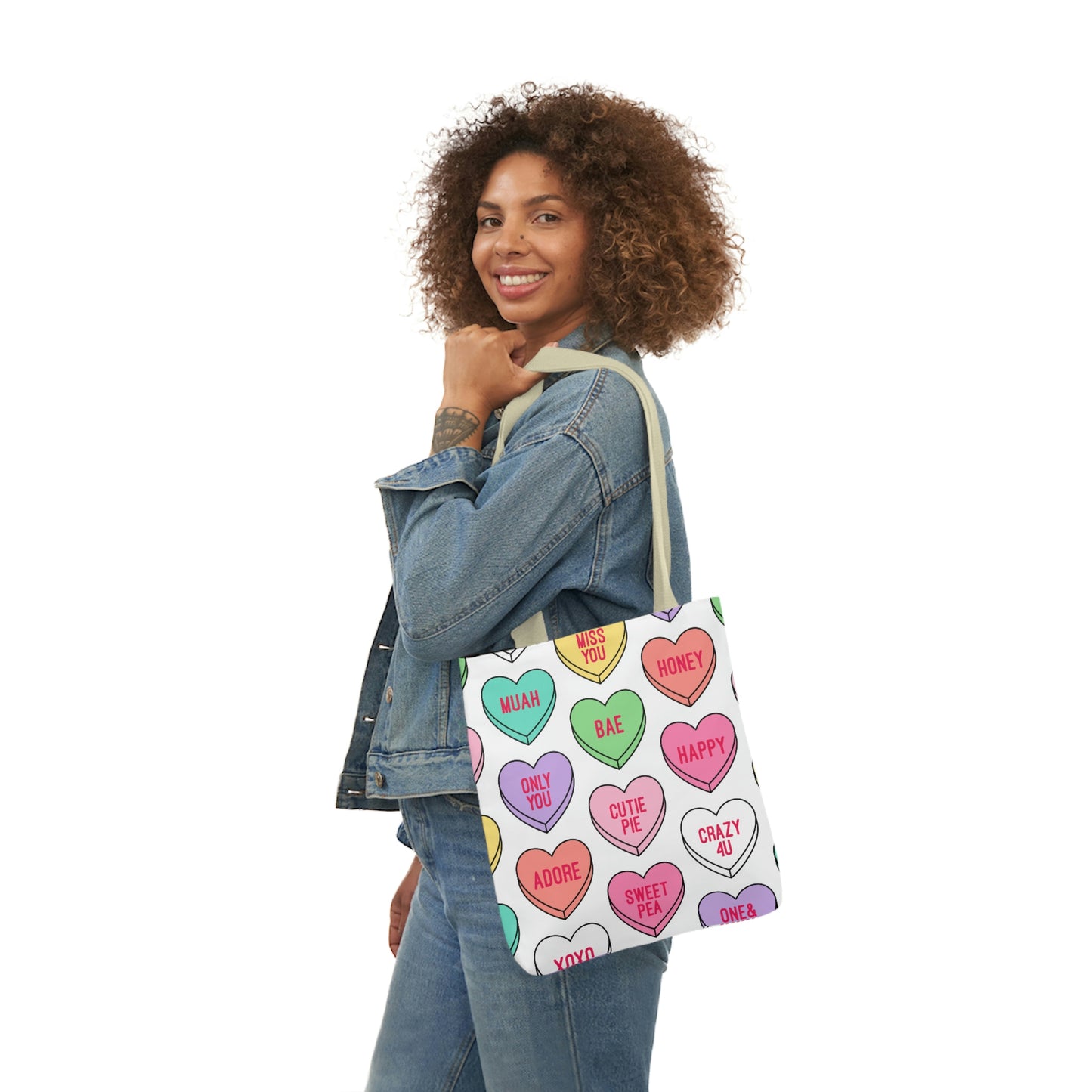 Candy Conversation Hearts Canvas Tote Bag
