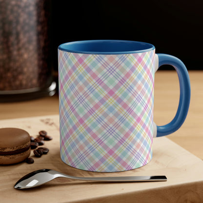 Pastel Plaid Accent Coffee Mug, 11oz