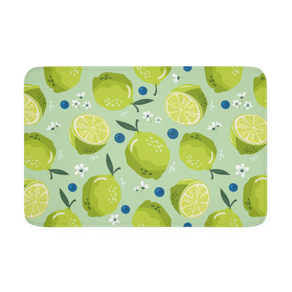 Limes and Blueberries Memory Foam Bath Mat