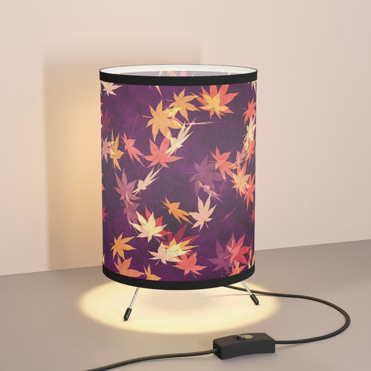 Autumn Leaves Tripod Lamp with High-Res Printed Shade