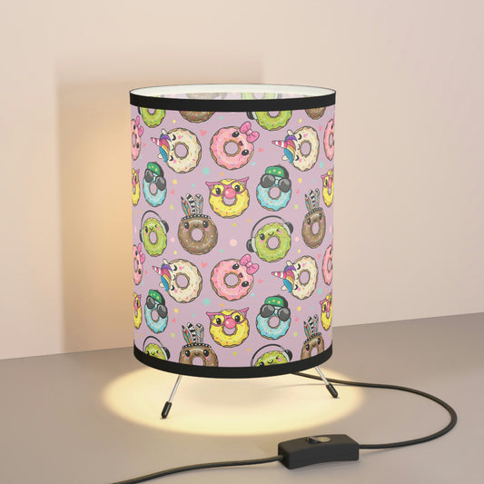 Kawaii Donuts Tripod Lamp with High-Res Printed Shade, US\CA plug