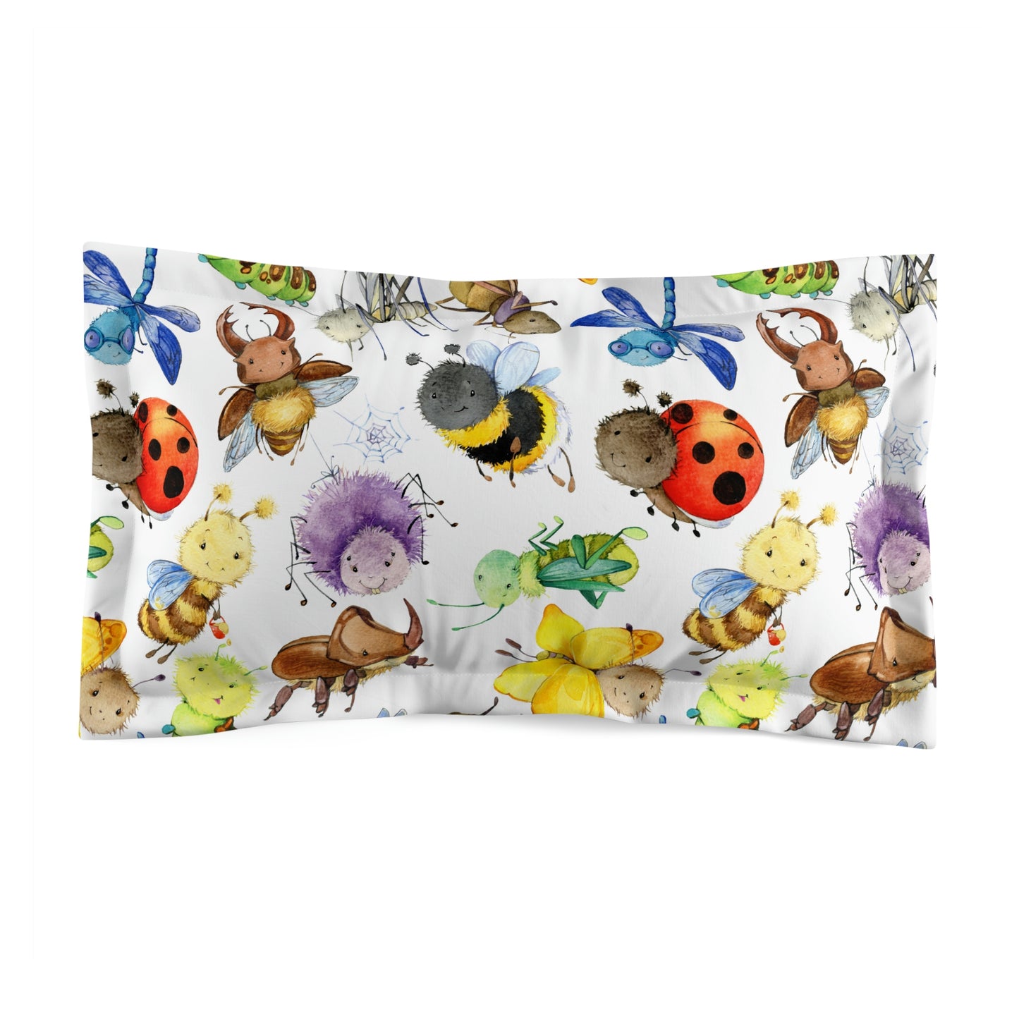Ladybugs, Bees and Dragonflies Microfiber Pillow Sham