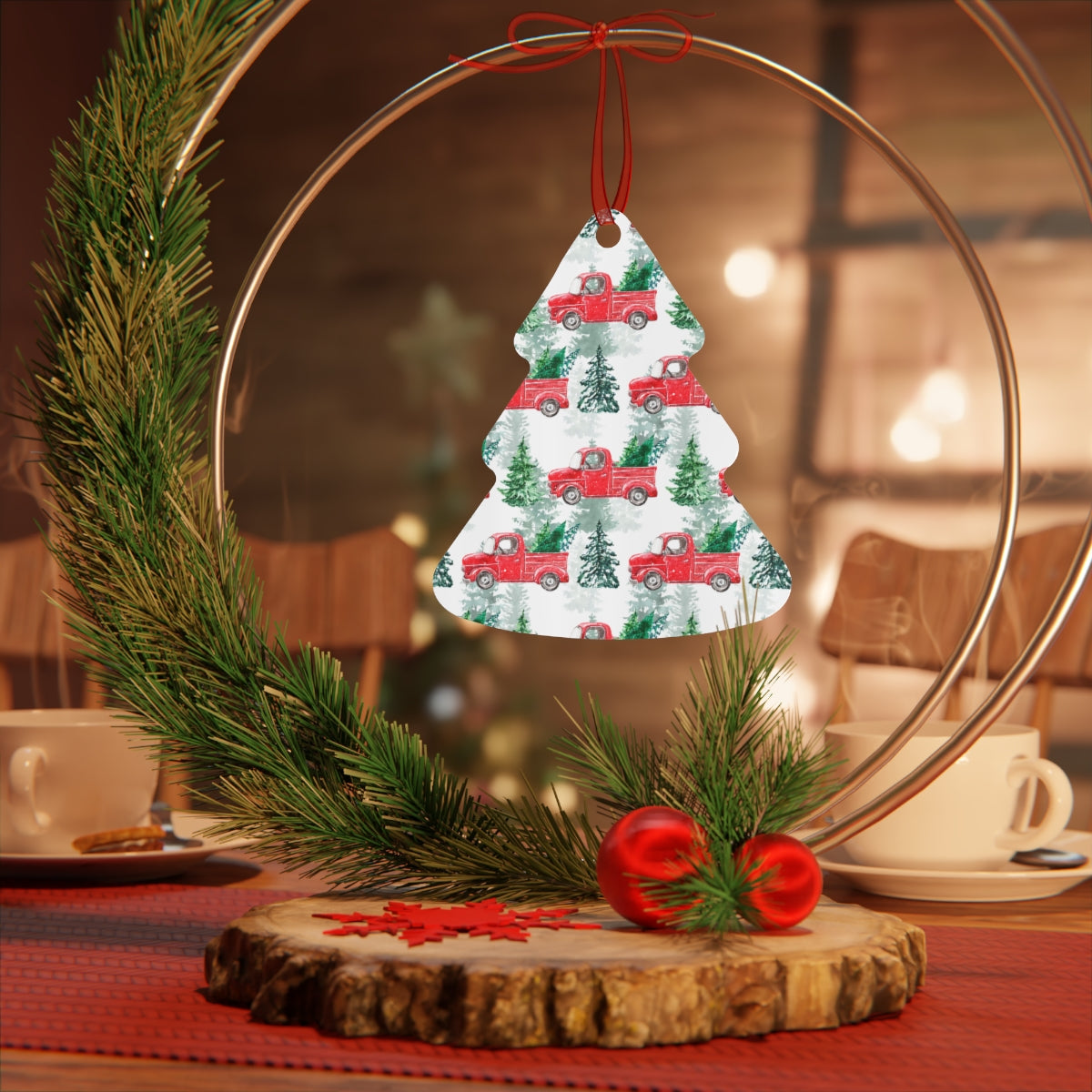 Christmas Tree Farm Metal Ornament