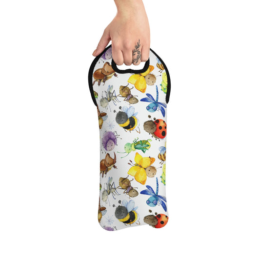 Ladybugs, Bees and Dragonflies Wine Tote Bag