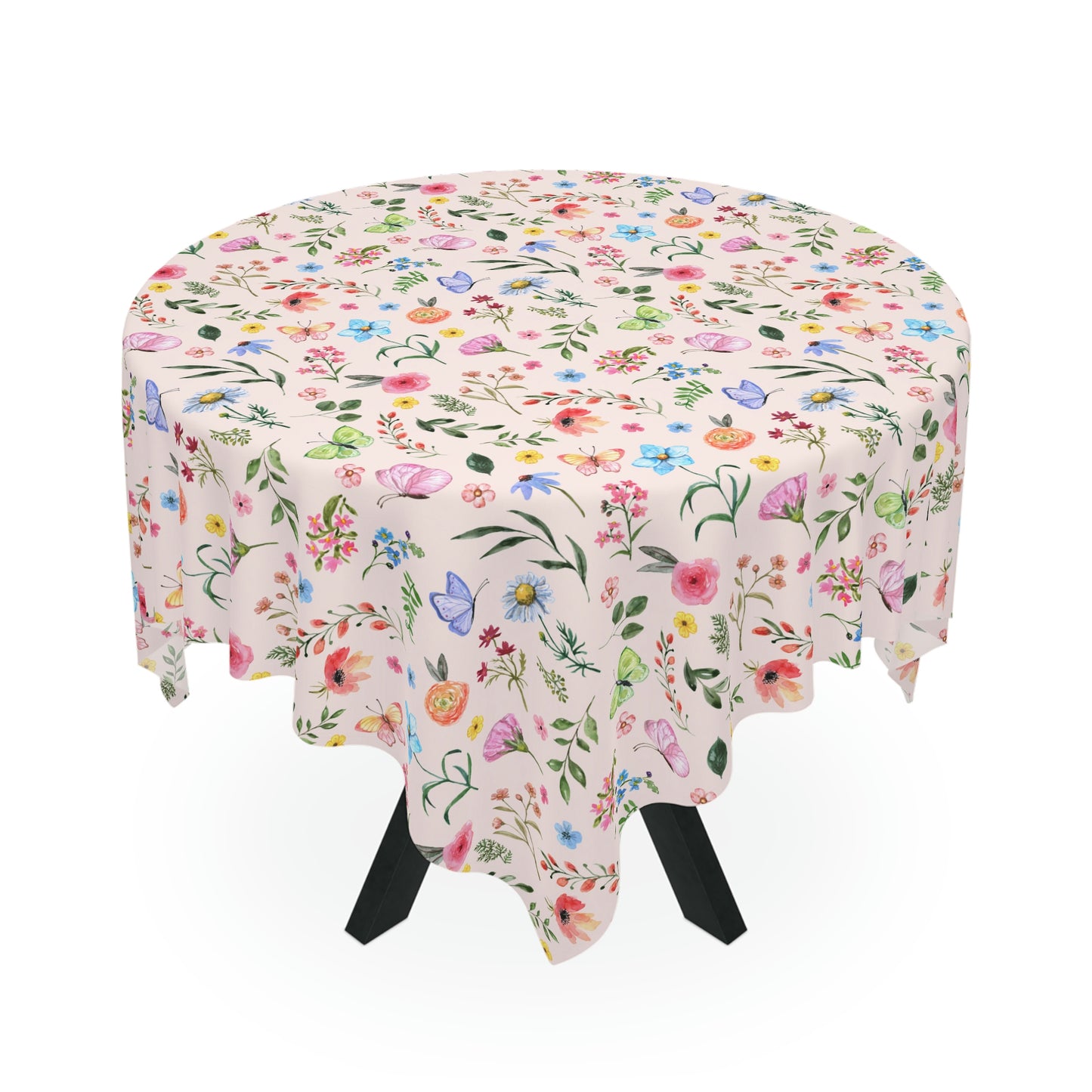 Spring Daisies and Butterflies Tablecloth