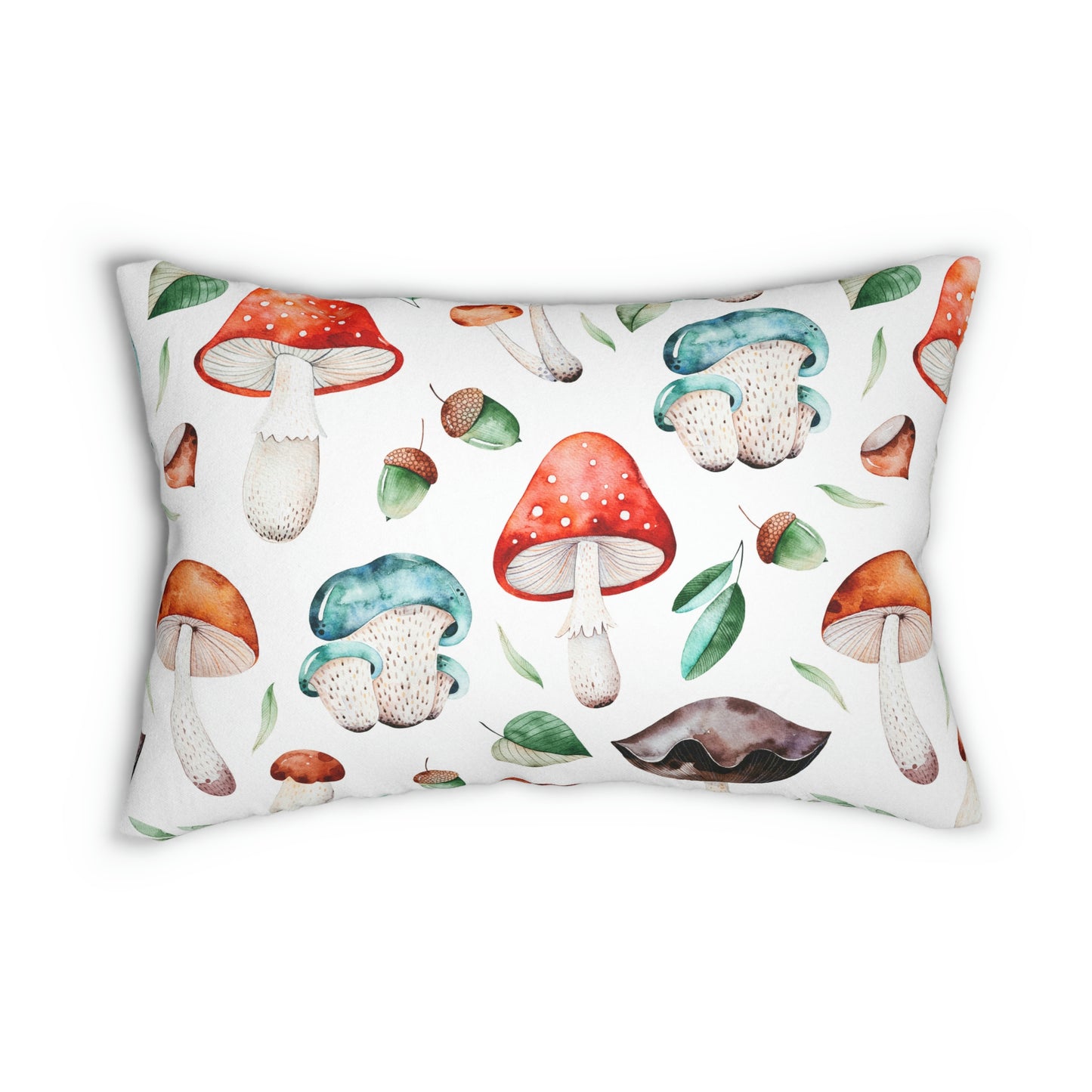 Acorns and Mushrooms Spun Polyester Lumbar Pillow