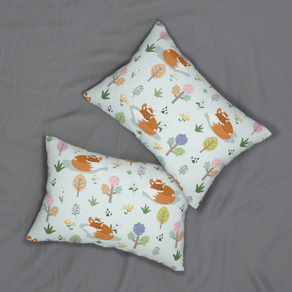 Mom and Baby Fox Spun Polyester Lumbar Pillow