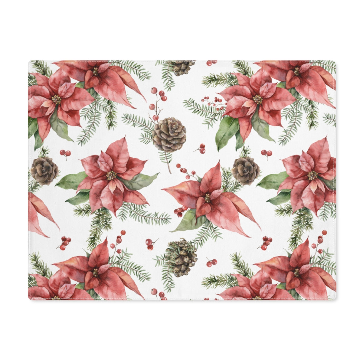 Poinsettia and Pine Cones Placemat