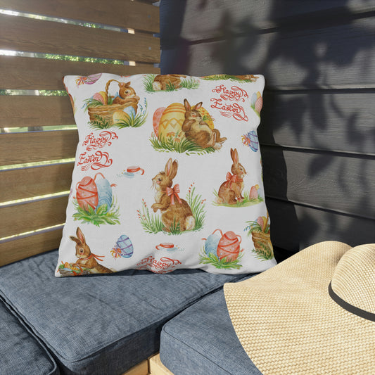 Easter Bunnies in Baskets Outdoor Pillow