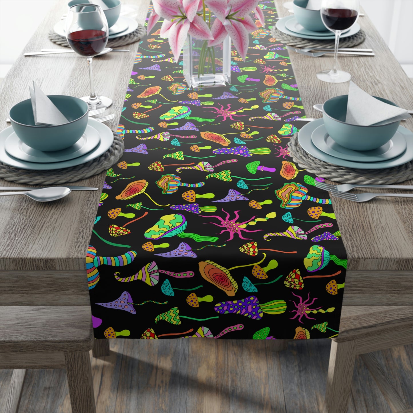 Happy Mushrooms Table Runner (Cotton, Poly)