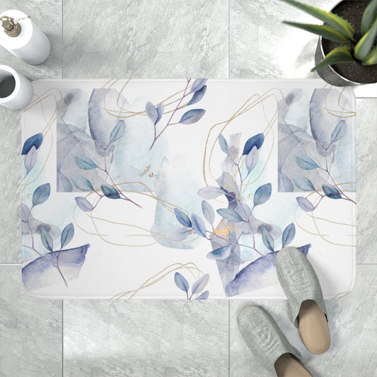 Abstract Floral Branches Memory Foam Bath Mat