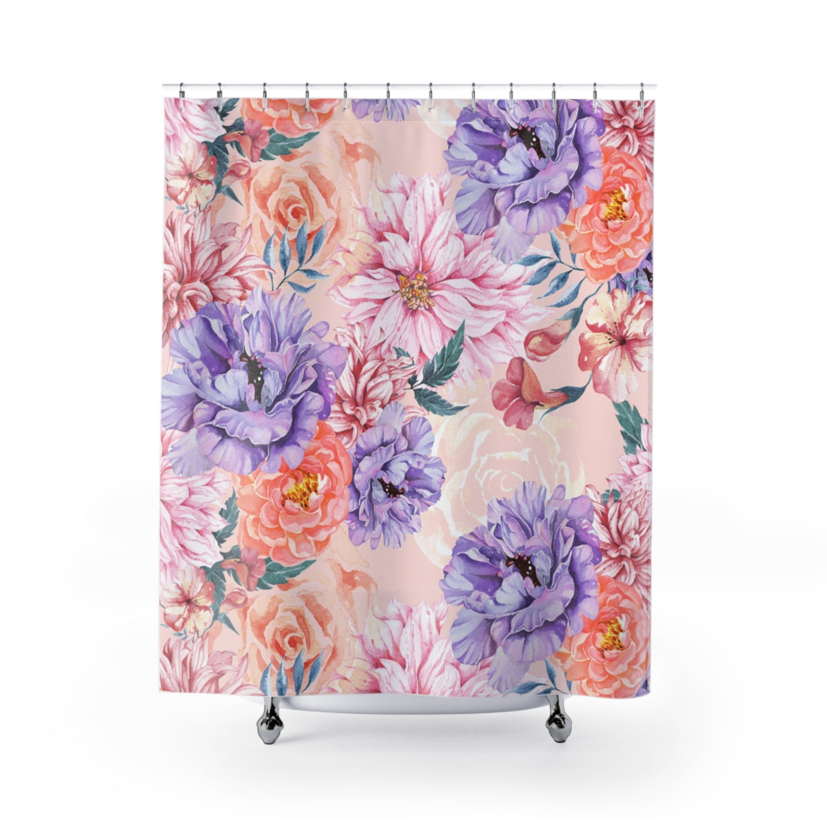 Pink Japanese Chrysanthemum Shower Curtain