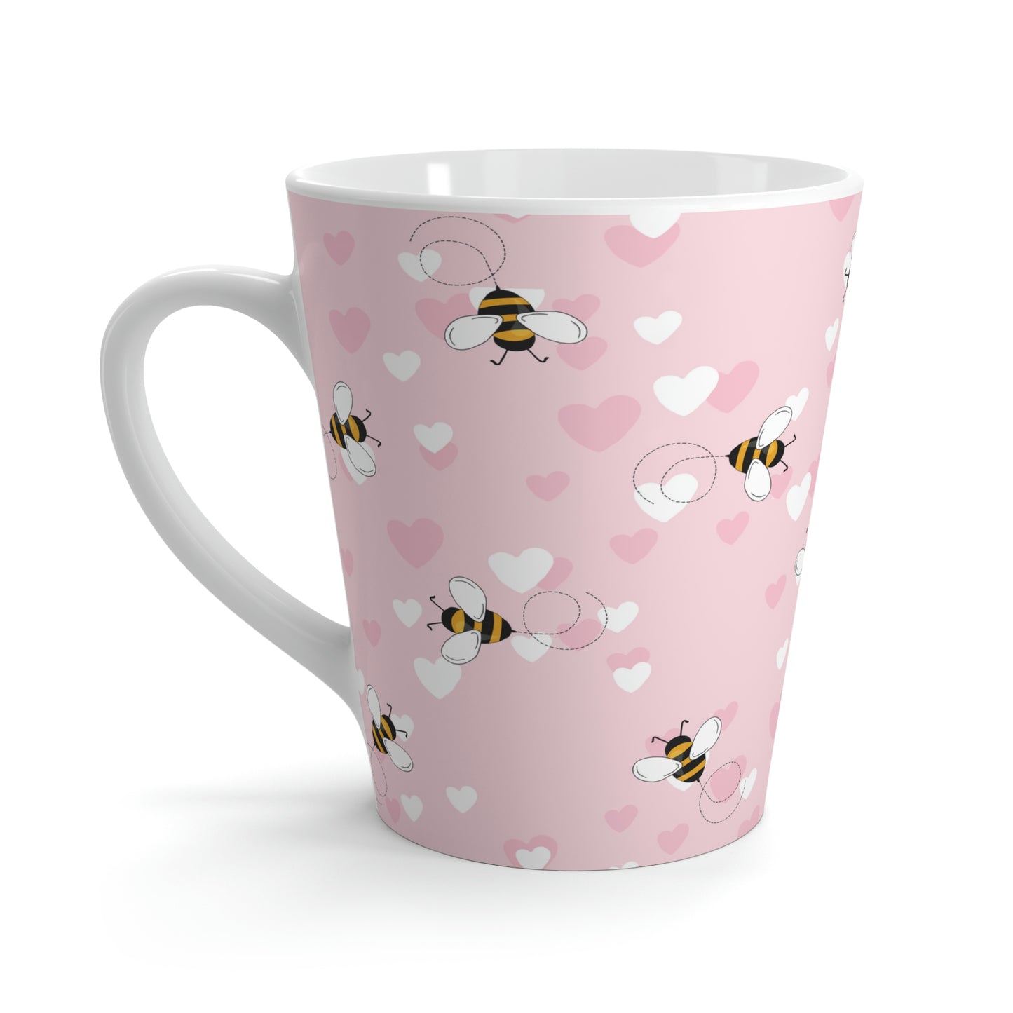 Honey Bee Hearts Latte Mug