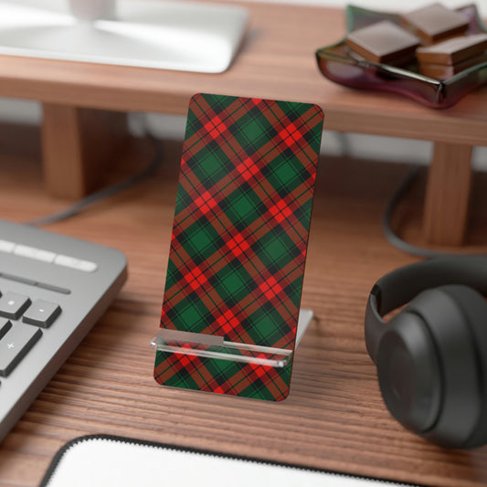 Red and Green Tartan Plaid Mobile Display Stand for Smartphones