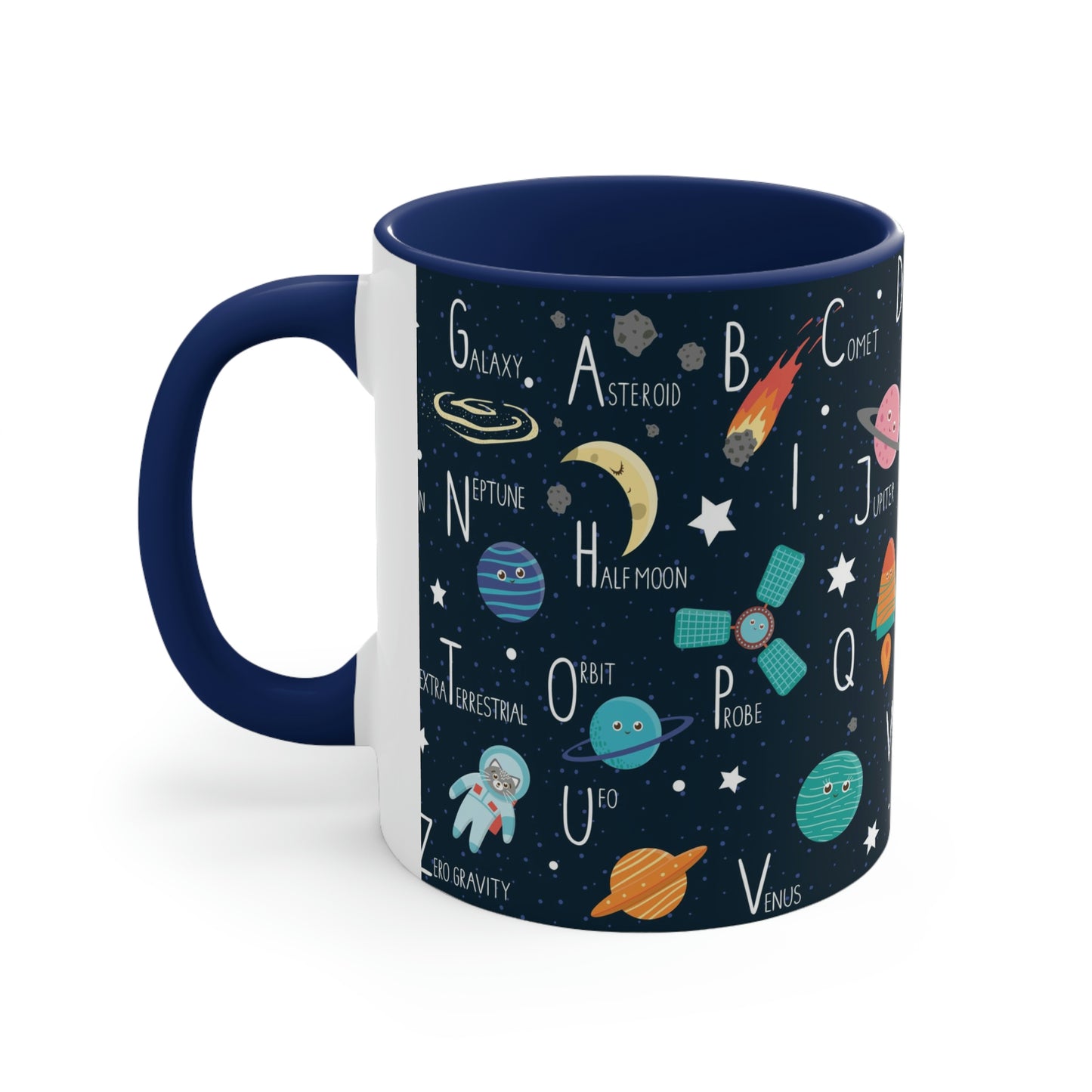 Space Alphabet Accent Coffee Mug, 11oz