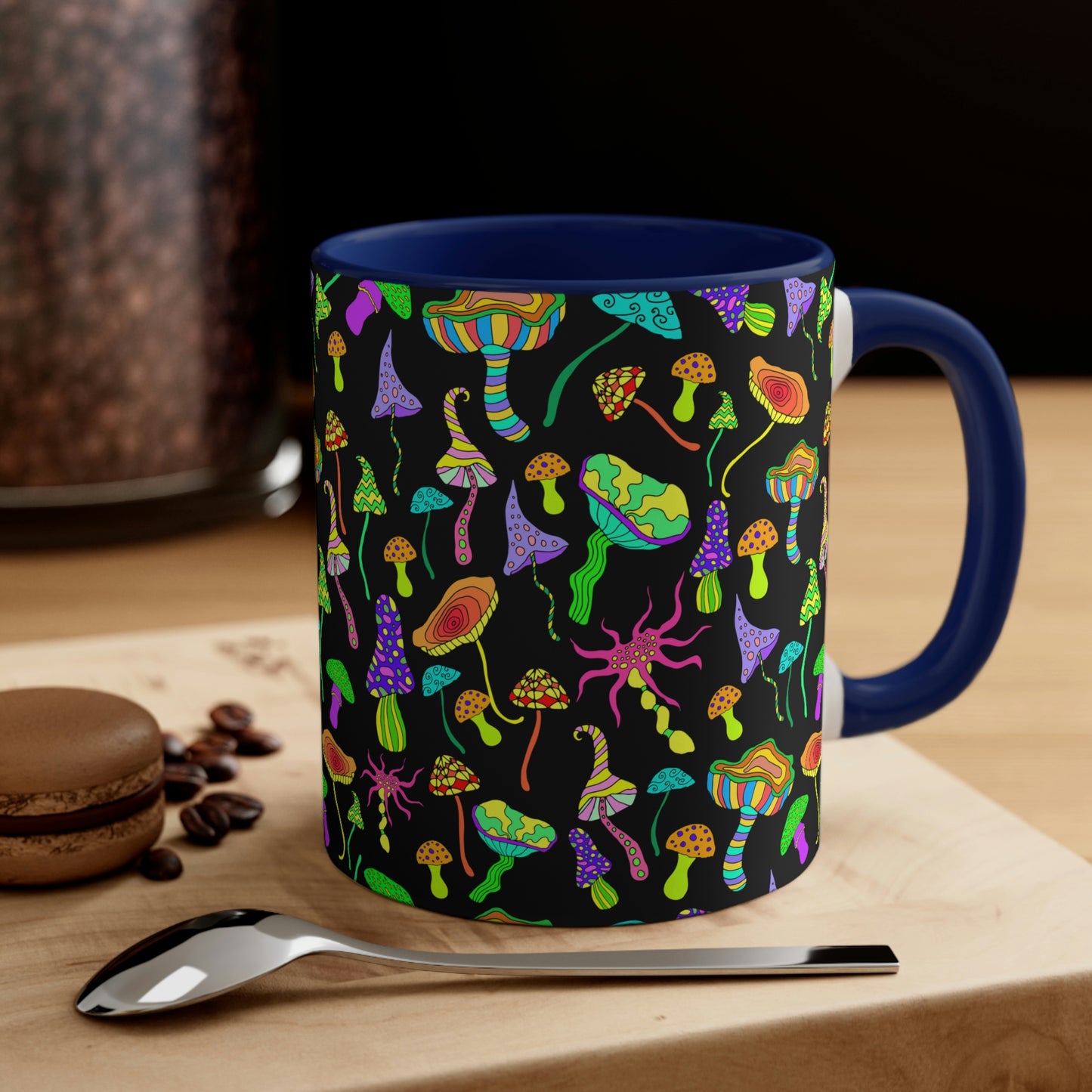 Happy Mushrooms Coffee Mug, 11oz