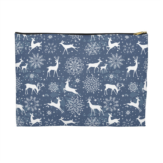 Reindeers and Snowflakes Accessory Pouch