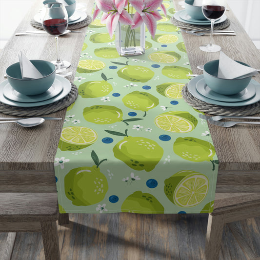Limes and Blueberries Table Runner (Cotton, Poly)