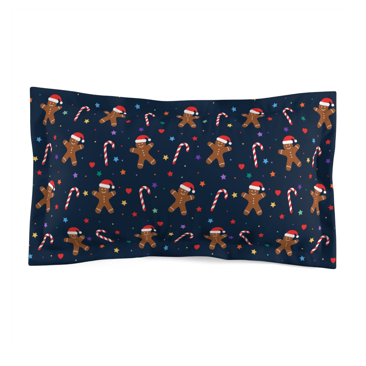 Gingerbread and Candy Canes Microfiber Pillow Sham