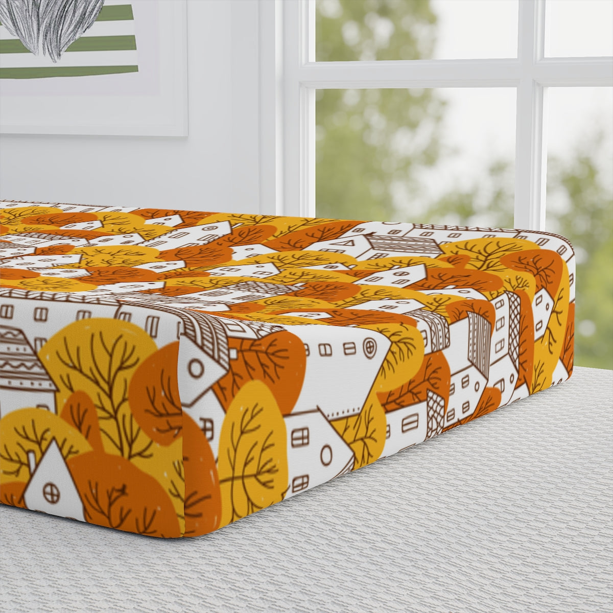 Fall Nordic Houses Baby Changing Pad Cover
