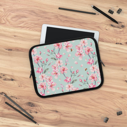 Cherry Blossoms and Honey Bees Laptop Sleeve