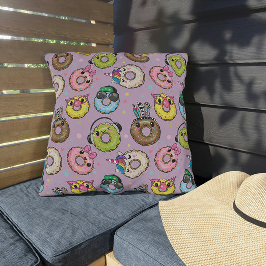 Kawaii Donuts Outdoor Pillow