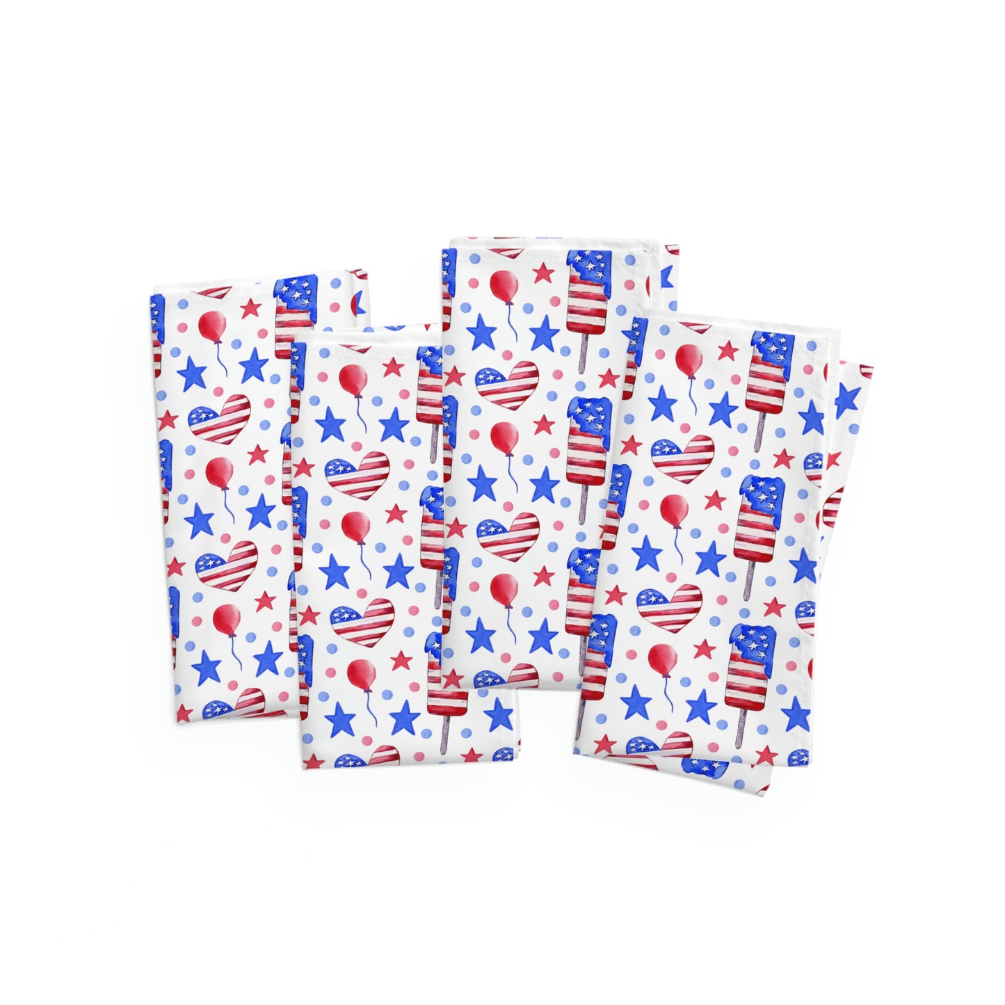 Popsicles and Hearts Napkins Set of Four